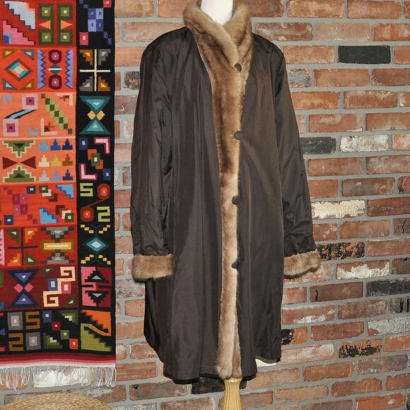 Majestic CANADA Pastel Honey Blonde Sheared MINK FUR LONG Coat Jacket - Picture 12 of 16